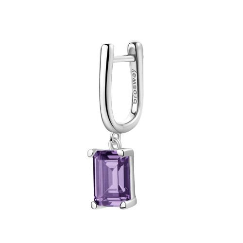 Visací stříbrná náušnice Brosway Fancy Magic Purple FMP11