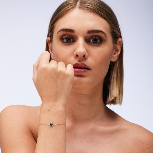 Stříbrný náramek se zirkony Brosway Fancy Life Green FLG139