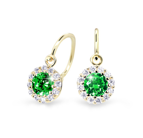 Dětské náušnice zlaté Cutie Jewellery C2745Z-Green