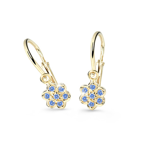 Zlaté dětské náušnice Cutie Jewellery C2746Z-Arctic Blue