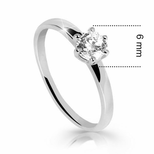 Bílé zlato prstýnek se zirkonem Z6485W