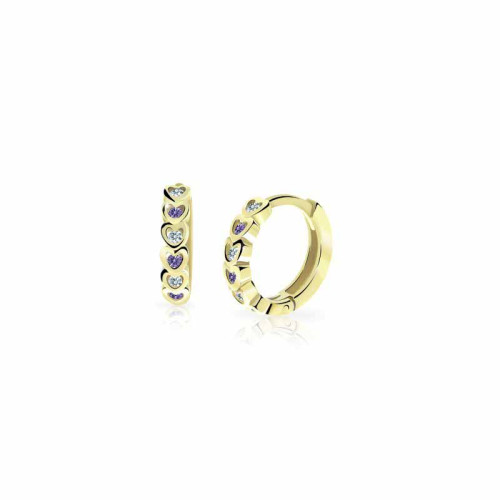 Zlaté náušnice dětské Cutie Jewellery C3339Z-Ametyst