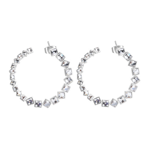 kruhy z chirurgické oceli s krystaly BYM73