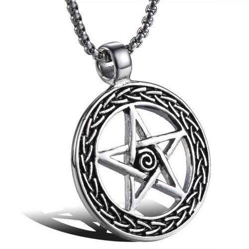 Ocelový přívěsek pentagram WJHC70