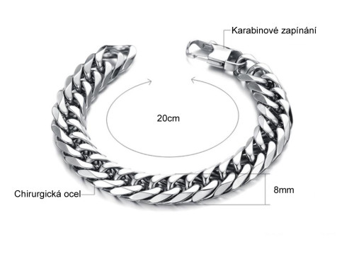 Ocelový náramek z chirurgické oceli JCFGS719-8