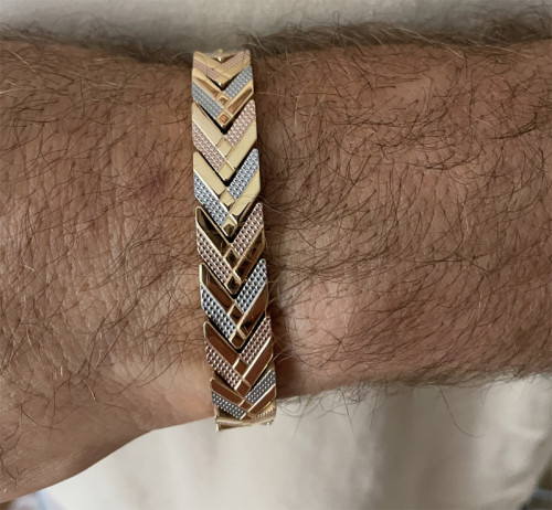 Magnetický náramek z oceli zlatý WJHB721RG