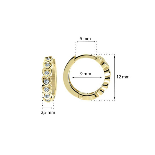 Zlaté dětské náušnice kroužky C3340Z