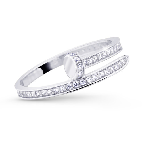 Prstýnek z bílého zlata se zirkony Z5020B