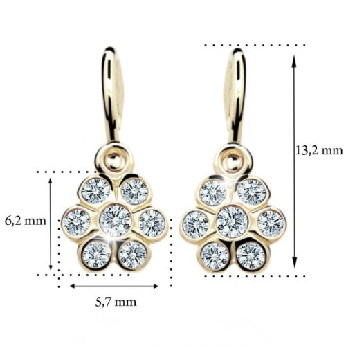 Zlaté dětské naušnice kytičky C1737Z