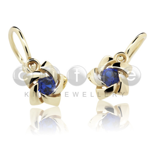 Náušnice pro děti zlaté Cutie C2201Z Blue Dark Spinel