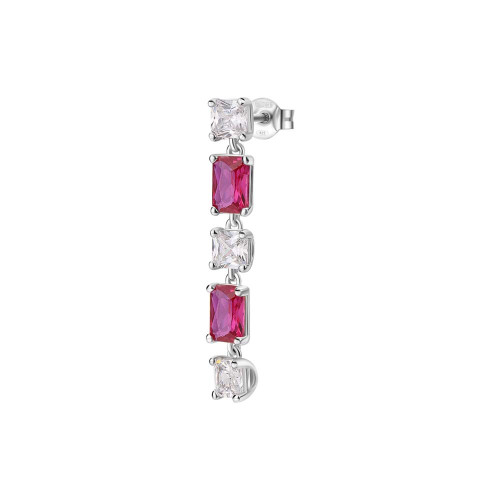 Stříbrná visací náušnice Brosway Fancy Passion Ruby FPR19