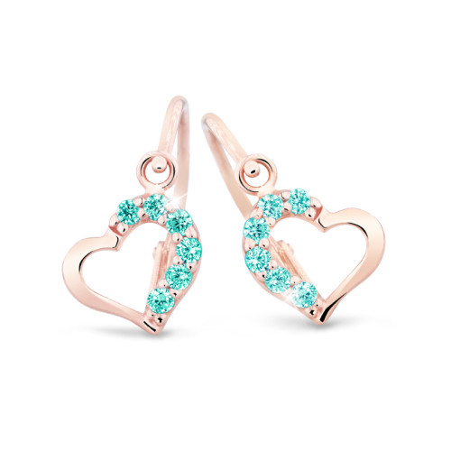 Zlaté náušnice dětské C2757R-Mint Green
