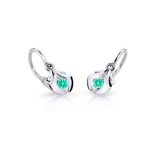 Dětské zlaté naušnice C2224B-Mint Green