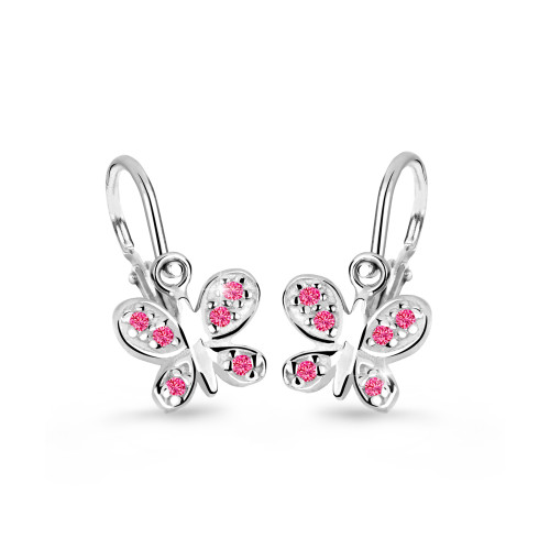 Dětské náušnice z bílého zlata C2748B-Motýlek