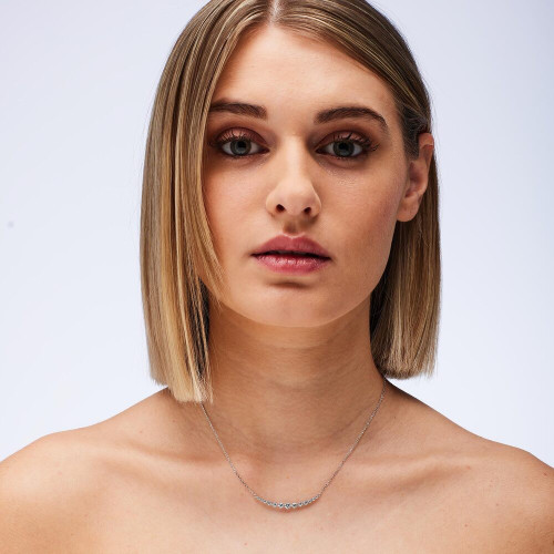 Stříbrný náhrdelník s jemným designem Brosway Fancy Infinite White FIW149