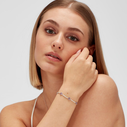 Dámský náramek stříbro se zirkony Brosway Fancy Magic Purple FMP06