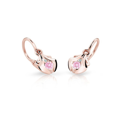 Zlaté náušnice pro miminka C2224R-Pink