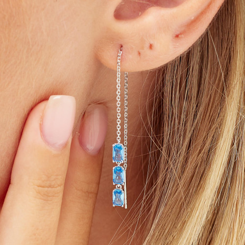 Stříbrná náušnice Brosway Fancy Freedom Blue FFB13