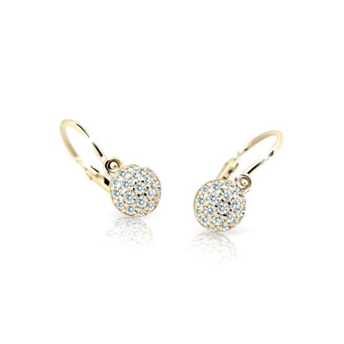 Dětské naušnice zlaté Cutie Jewellry C2150Z-White