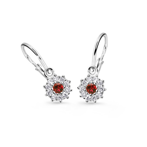 Náušnice pro miminko z bílého zlata Cutie Jewellery C2749B-Ruby Dark