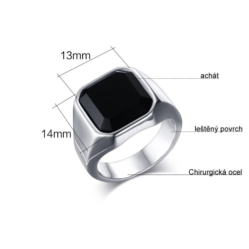 Pánský prsten s černým kamenem JCFRC207