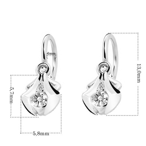 Zlaté náušnice pro miminka C2224B-rozměry