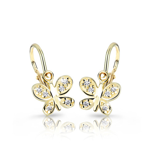 Dětské náušnice zlaté Cutie Jewellery C2748Z-Bílá