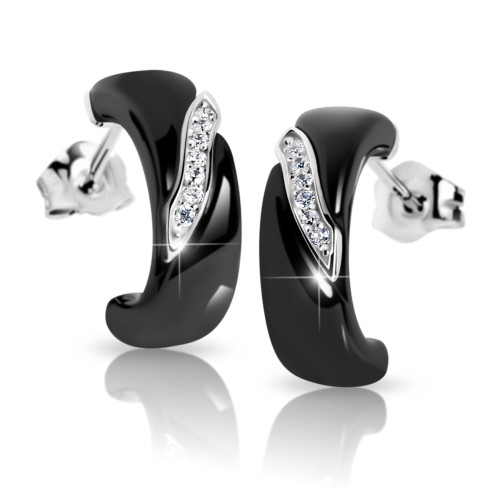 Luxusní náušnice z keramiky a stříbra Cerafi 216