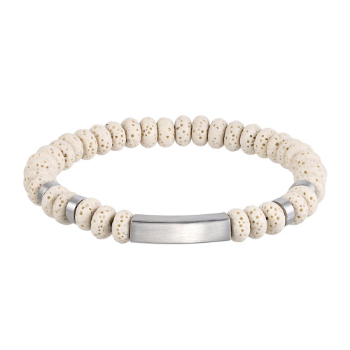 Náramek na ruku z lávy a chirurgické oceli BSS985