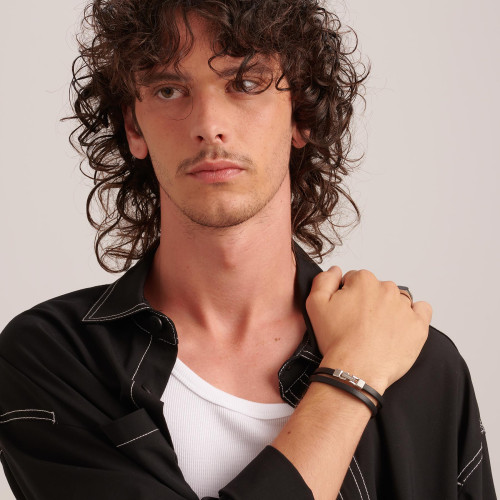 Moderní kožený náramek Brosway INK BIK137