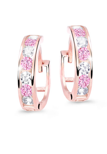 Dětské zlaté náušnice kroužky C3345R-pink