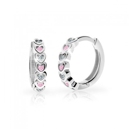 Dětské zlaté náušnice Cutie C3340 Pink