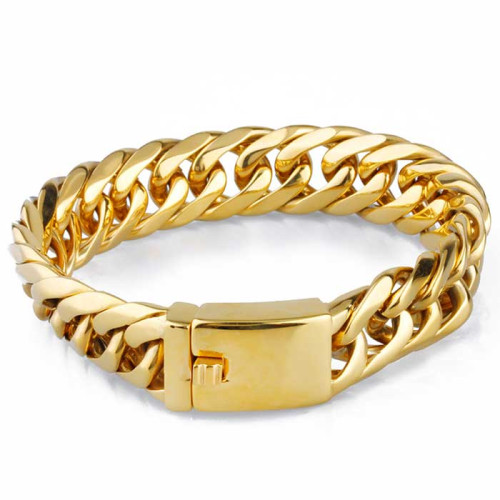 Ocelový náramek pro muže zlatý WJHB109GD