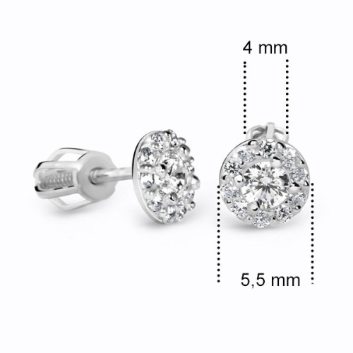 Zlaté náušnice se zirkony Z60167W