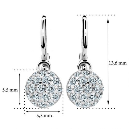 Zlaté dětské náušnice se zirkony Cutie Jewellery C2150B-Rozměry