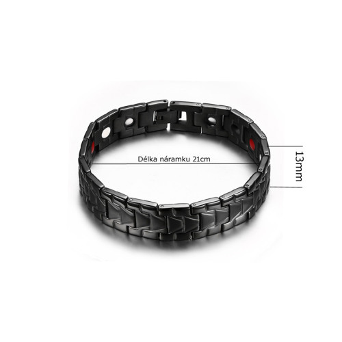 Náramek z chirurgické oceli s magnety JCFBRM069