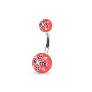 Piercing do břicha 1108-Red