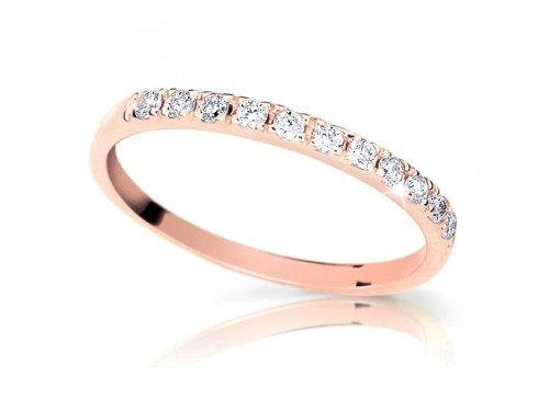 Prstýnek z růžového zlata s diamanty DZ6484-1670-10-X-4