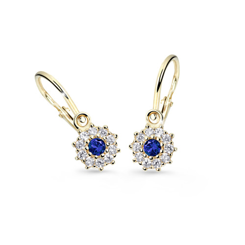 Zlaté dětské náušnice Cutie Jewellery C2749Z-Blue Dark
