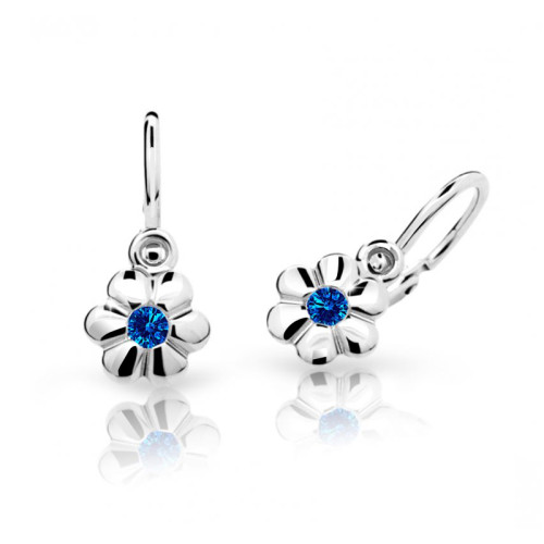 Dětské naušničky z bílého zlata Cutie Jewellery C1736B-Blue Dark