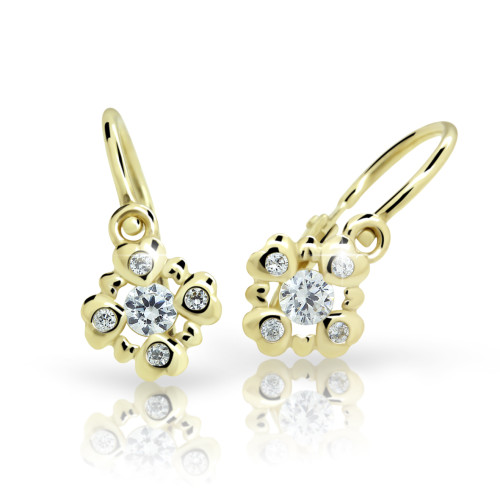 Dětské naušnice zlaté Cutie Jewellery C2253Z White