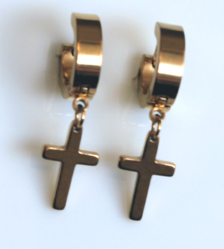 Náušnice kroužky s křížky WJHE26-GD