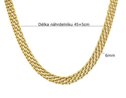 Zlatý náhrdelník z chirurgické oceli SENC1370