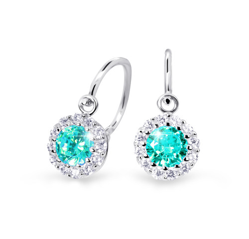 Dětské náušnice z bílého zlata C2745B-Mint Green