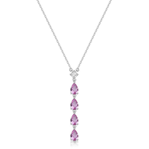 Stříbrný náhrdelník se zirkony Brosway Fancy Vibrant Pink FVP112