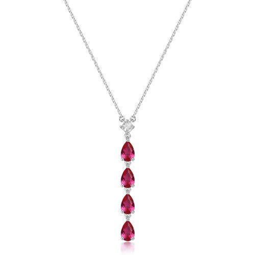 Stříbrný náhrdelník se zirkony Brosway Fancy Passion Ruby FPR112