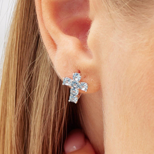 Dámská náušnice se zirkony Brosway Fancy Cloud Light Blue FCL16