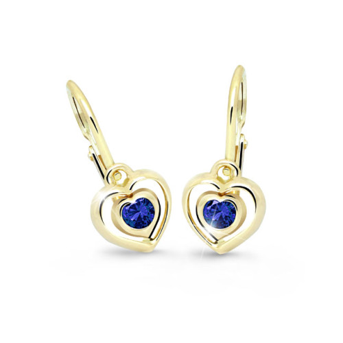 Dětské náušnice srdíčka Cutie Jewellery C2752Z Blue Dark