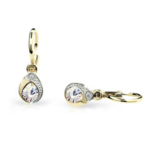 Zlaté náušnice dětské Cutie C1898Z White