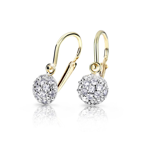 Zlaté dětské náušnice C2747Z-Bílá